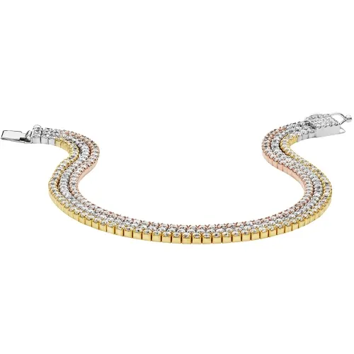 Silver Ladies' Tricolour Tennis Bracelet 10g
